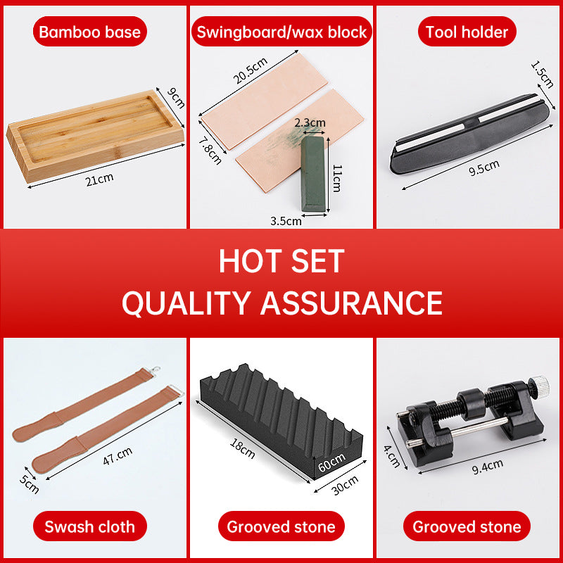 Professional Knife Sharpener Set Premium 4 Side Grit 400/1000 3000/8000 Whetstone Sharpener with Non-Slip Bamboo Base