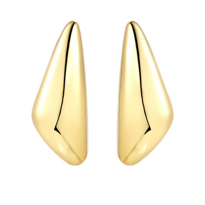 Fashionable Droplet Earrings with Advanced Light Sensitive Surface Gold Melon Seed Earrings