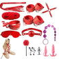 Leather Goods Plush 14-Piece Set Erotic Adult Bondage Rear Anal Plug