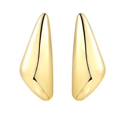 Fashionable Droplet Earrings with Advanced Light Sensitive Surface Gold Melon Seed Earrings