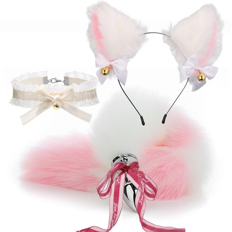 Erotic Three Set Posterior Anal Plug Male And Female Apparatus Sex SM Metal Erotic Set Fox Tail