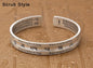 Couple Opening Bangle 100% S999 sterling silver Women Men Smooth Scrub Buddha Scripture Mantra Bracelet Bangle jewelry